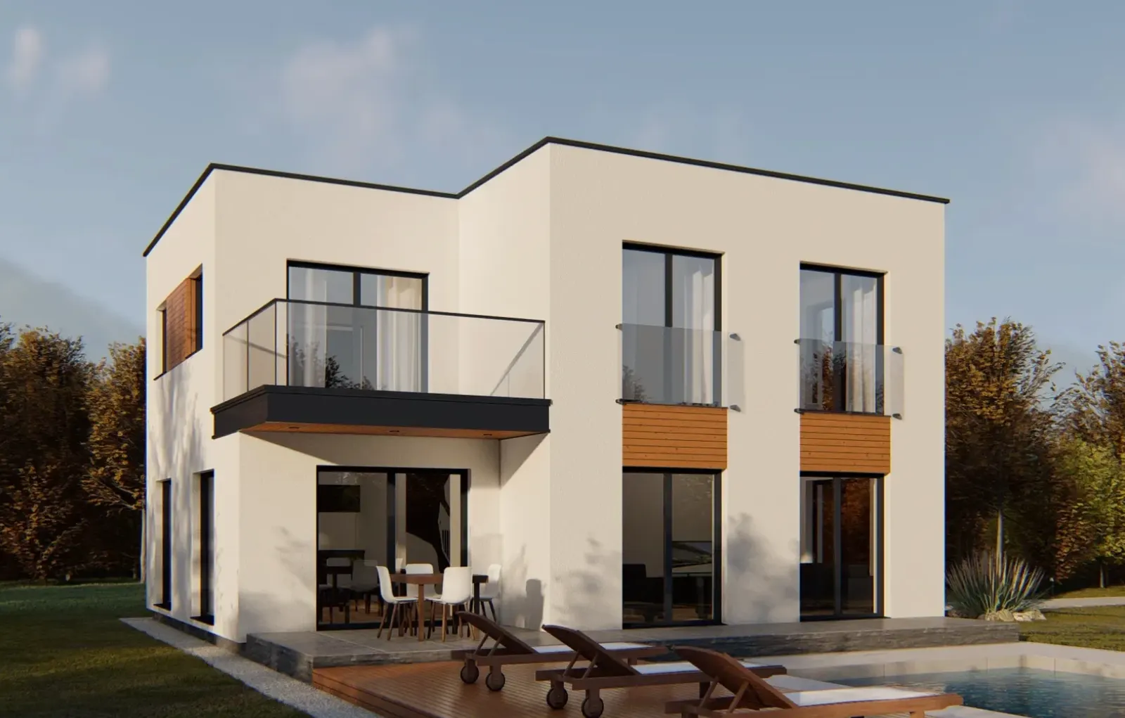 Architekturstudie Kubus mit Pool – Alpenkraft GmbH